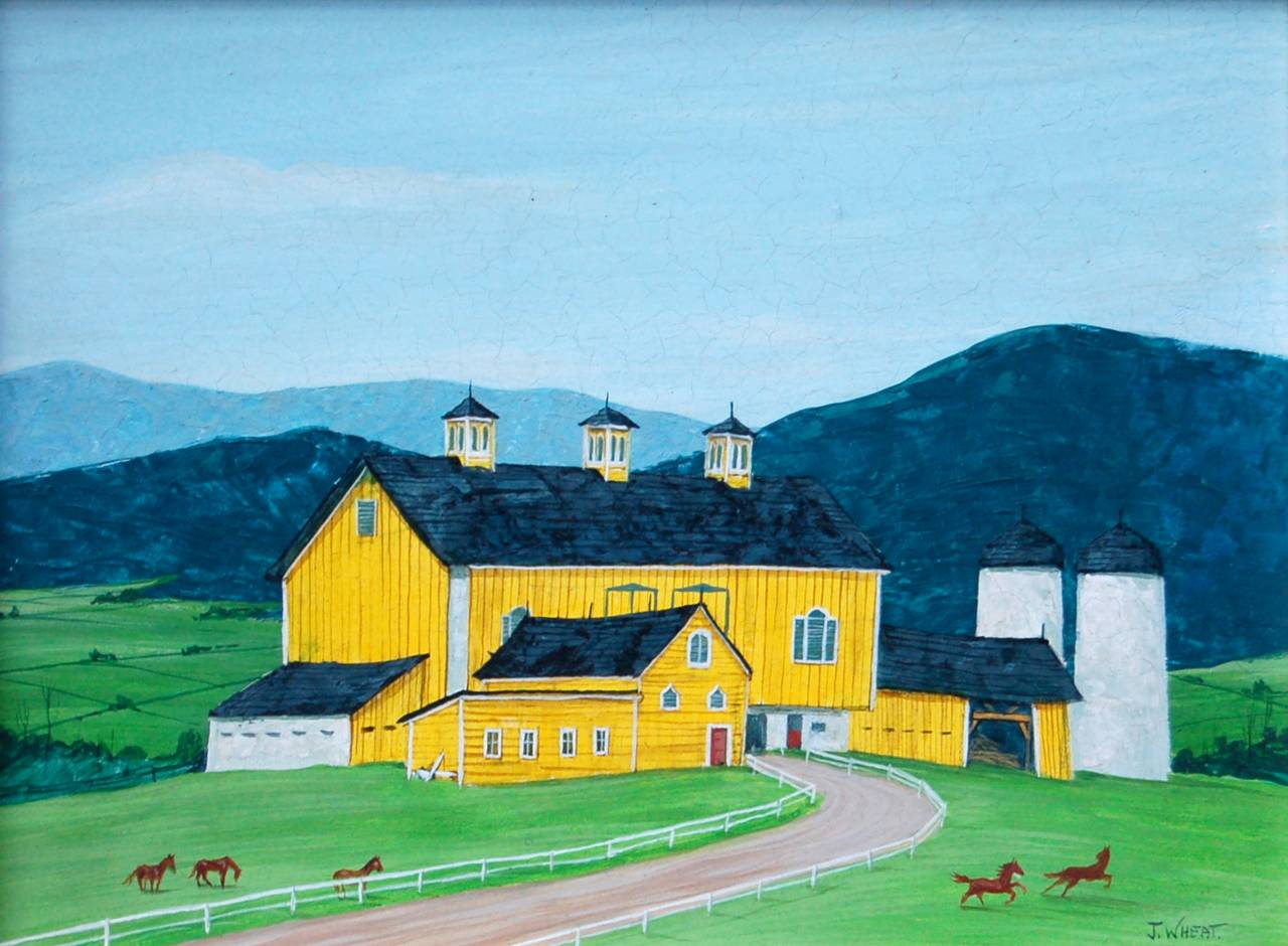 John Potter Wheat Landscape Painting - The Yellow Barn