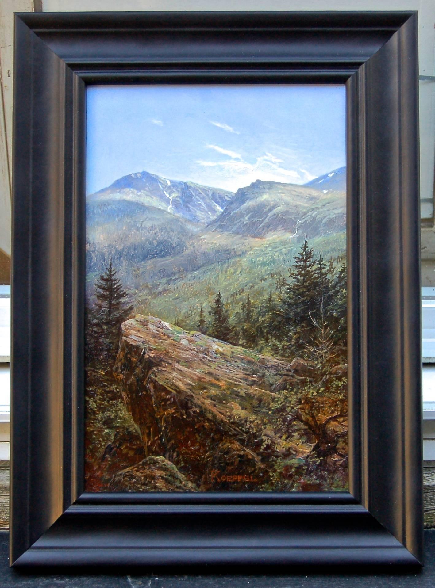Tuckerman's Ravine on Mt. Washington, White Mountains, NH - Painting by Erik Koeppel