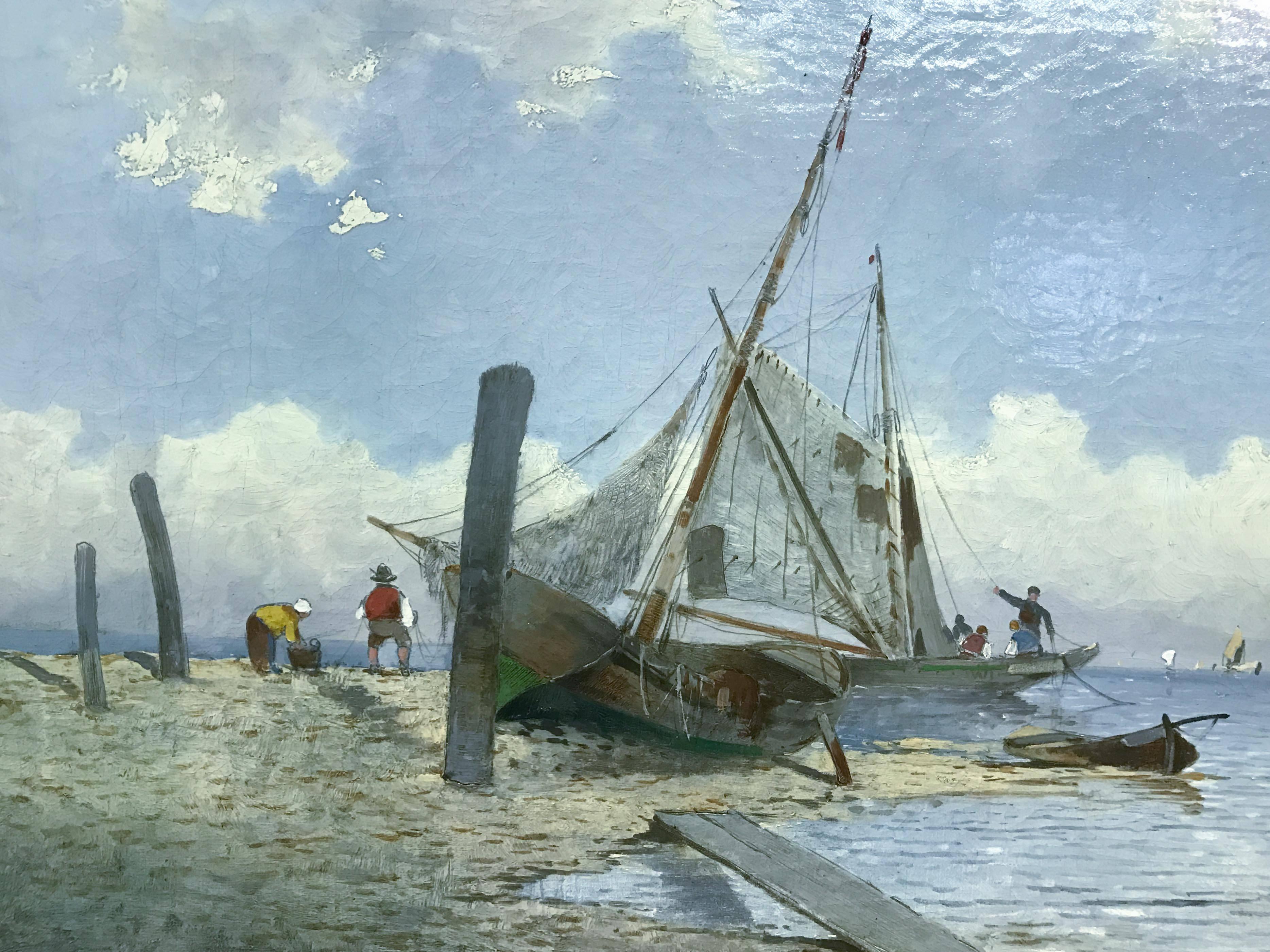 Costal Scene - Painting by H. Waters