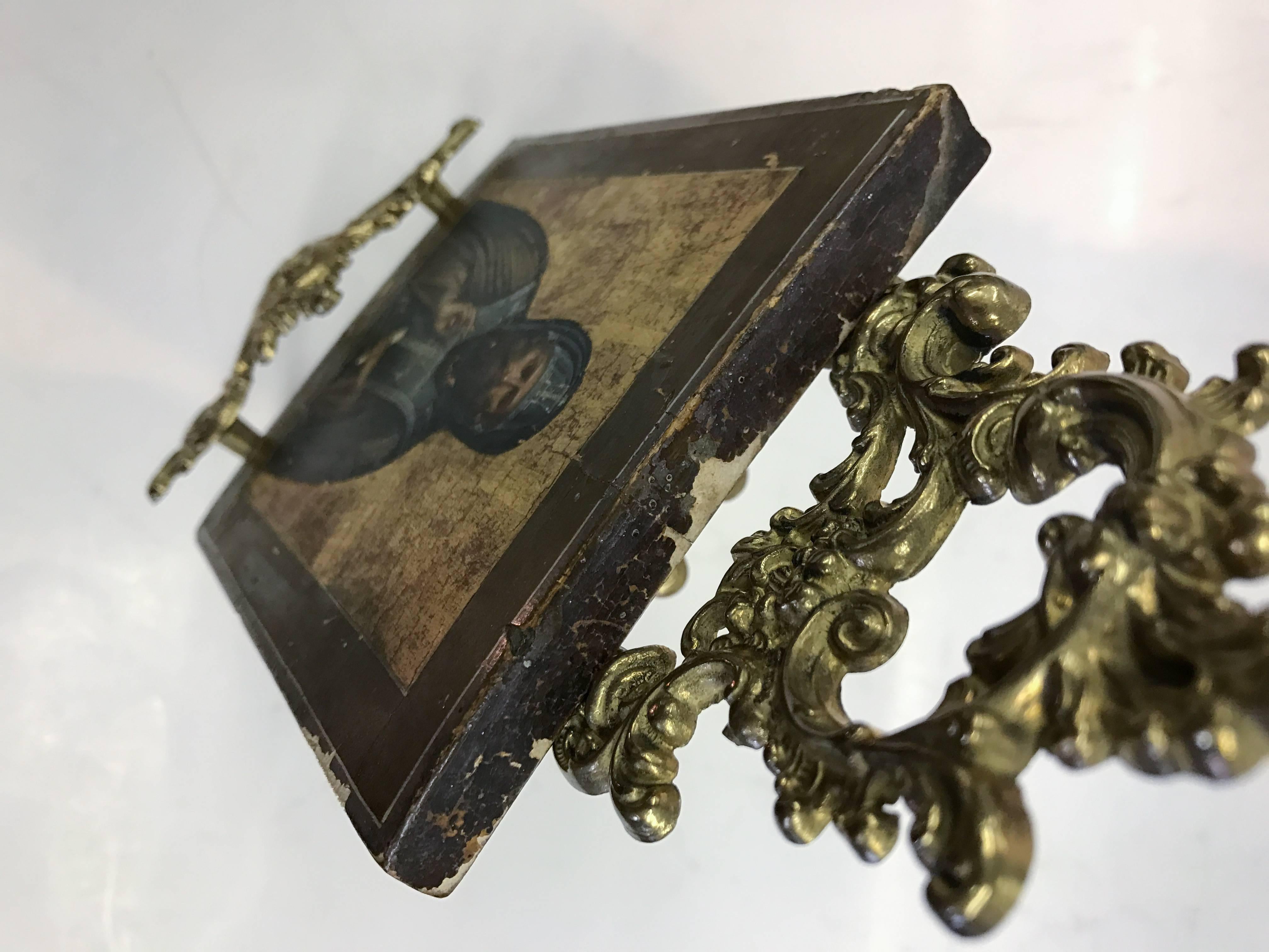 Russian Icon with Stand For Sale 3