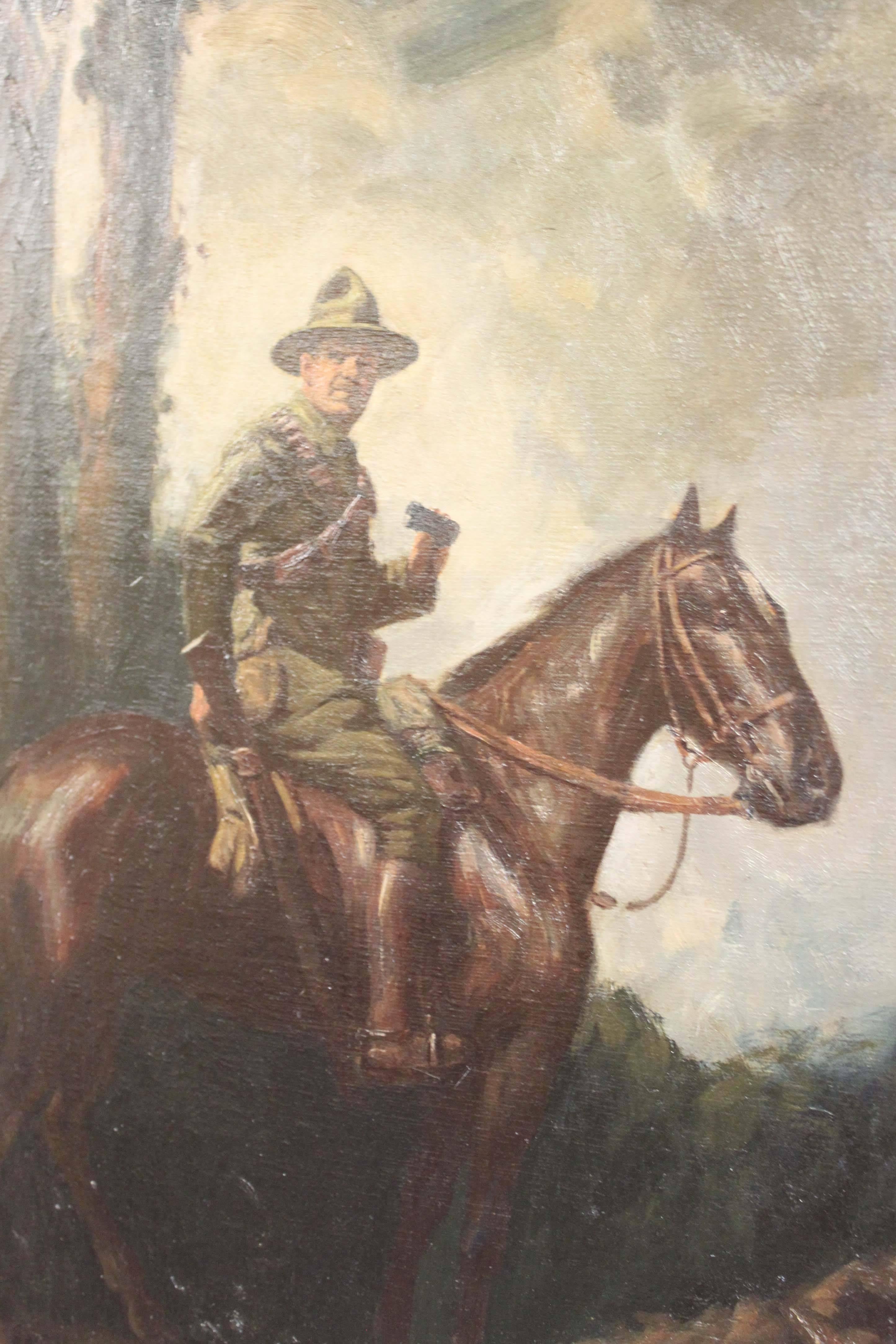 'The Ranger' by F.M. Gardiner. Gardiner studied in Paris before returning to the States. He executed both paintings and prints and was a member of the Philadelphia Print Club. Signed top left.