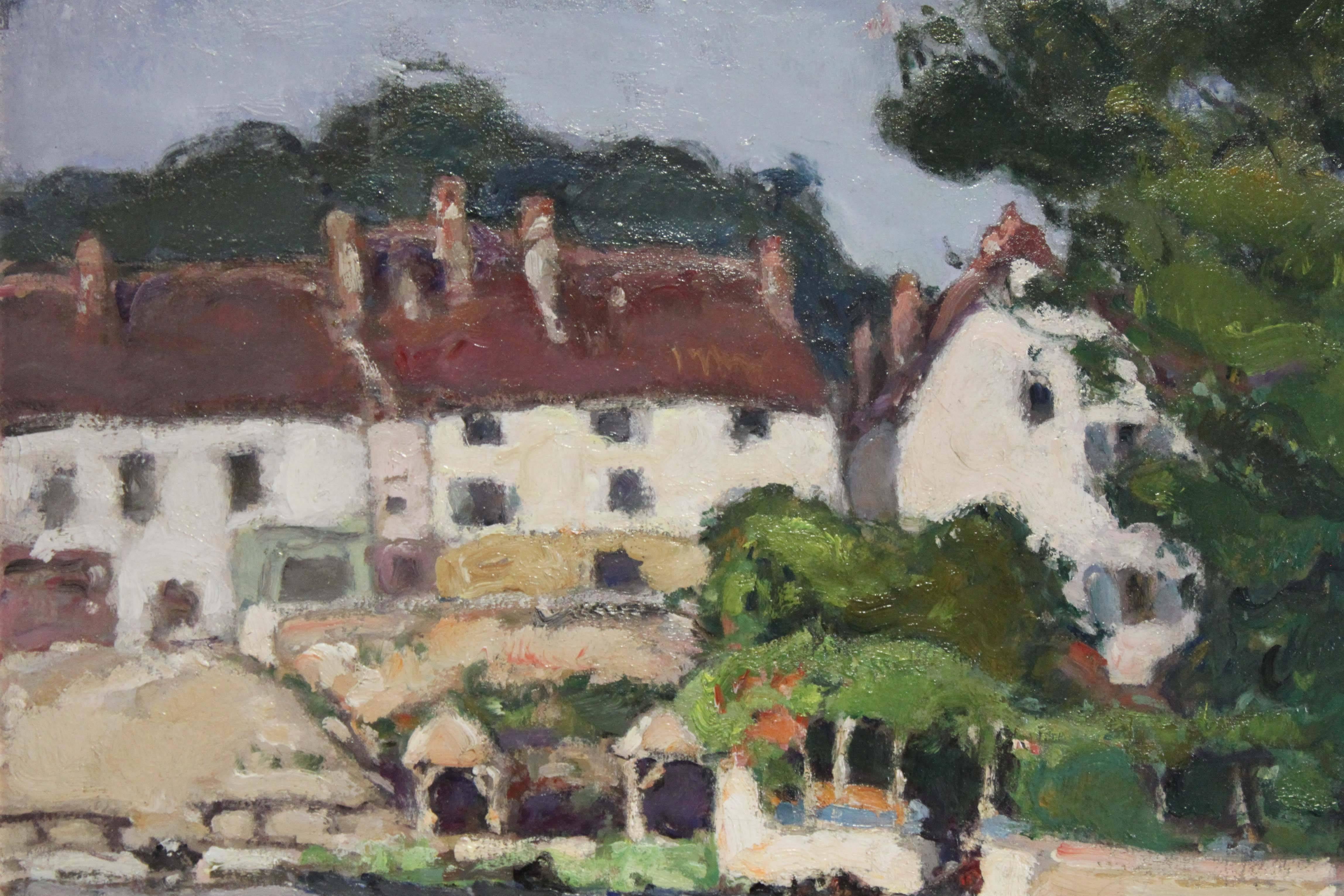 Impressionist French Village Scene For Sale 1