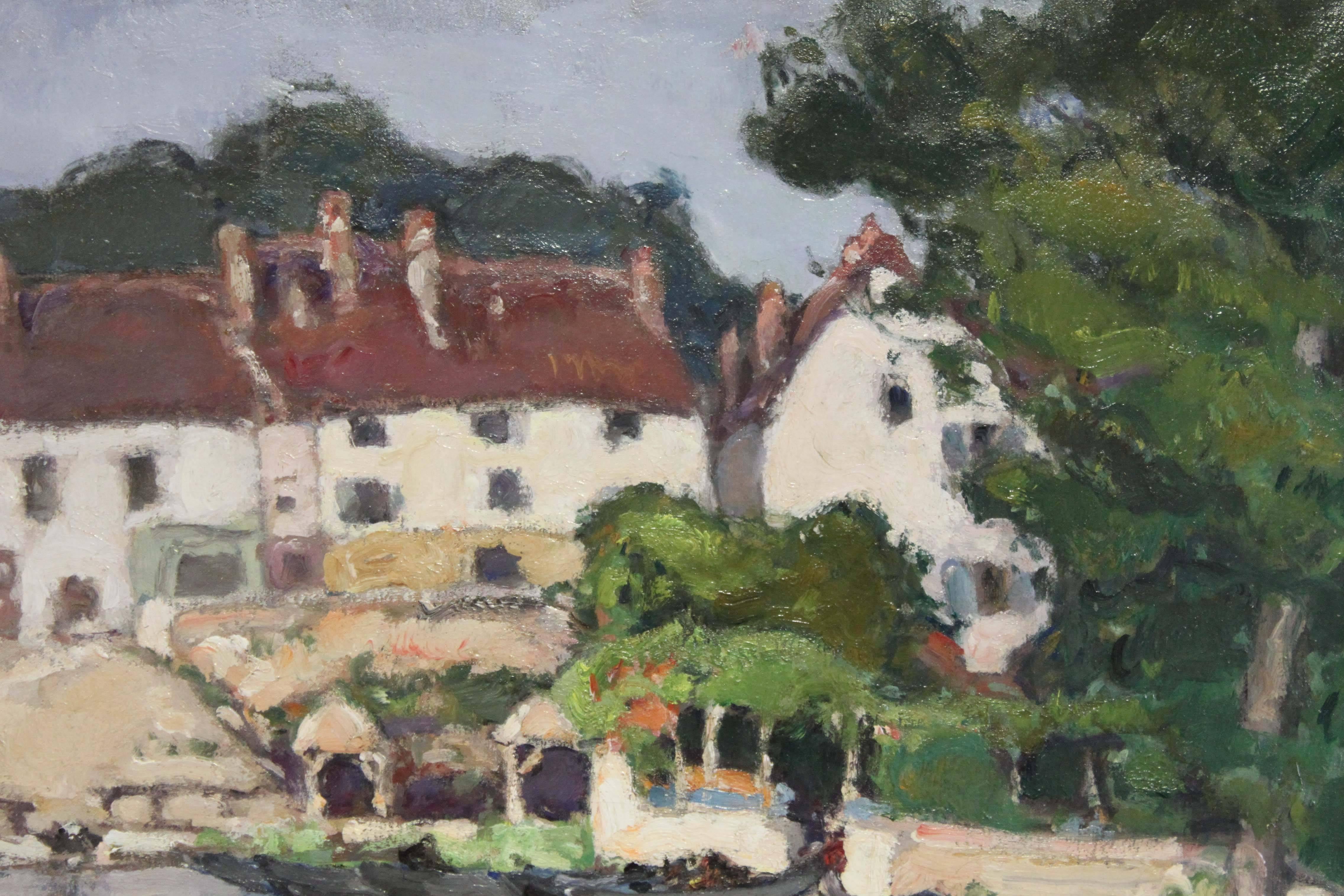 Impressionist French Village Scene For Sale 2