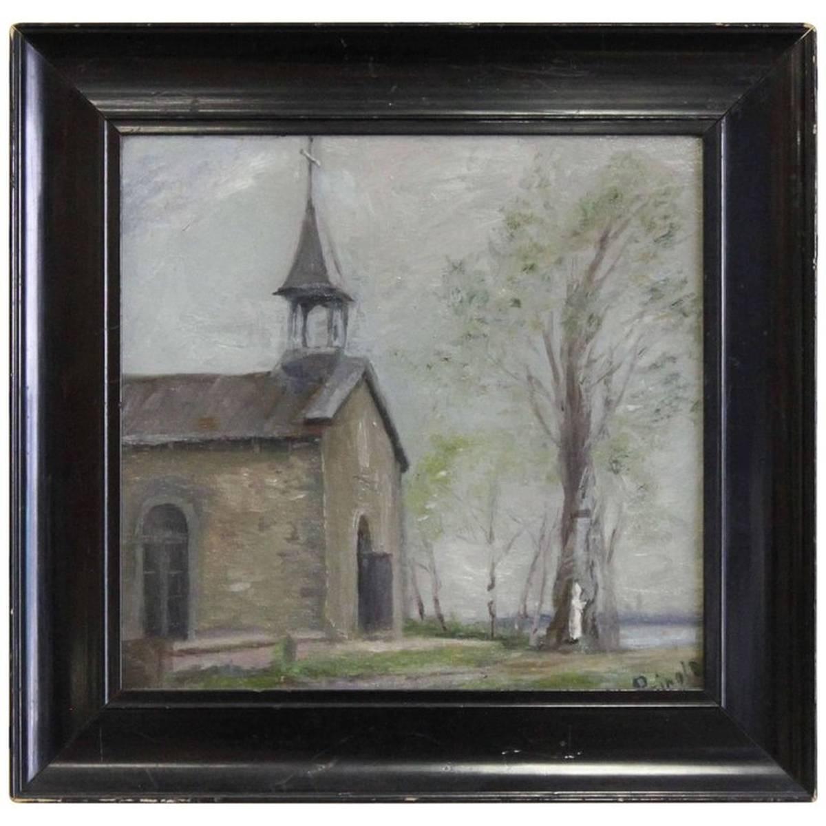 Annie Pringle Still-Life Painting - Country Church