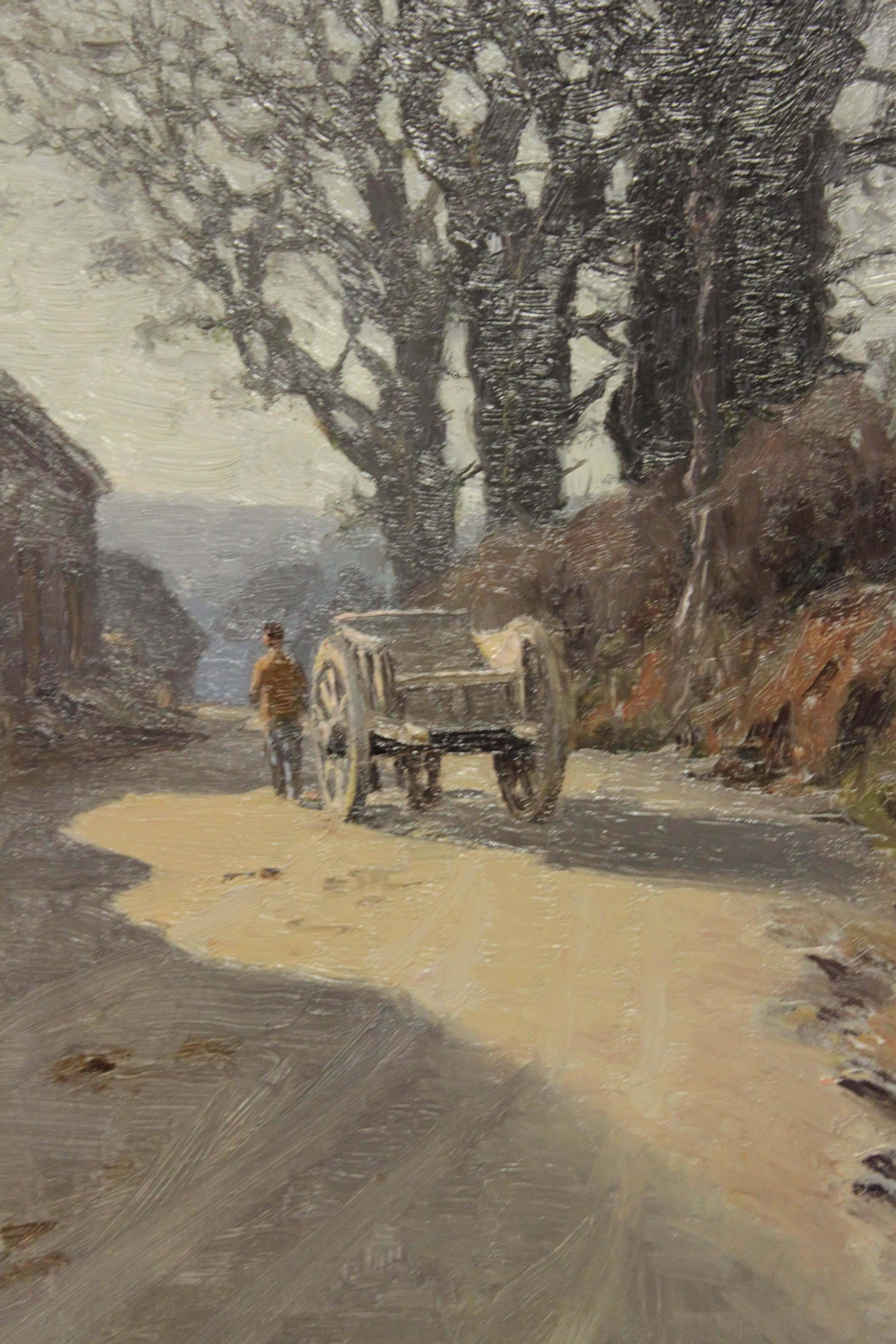 Winter’s Afternoon - Brown Figurative Painting by José Weiss
