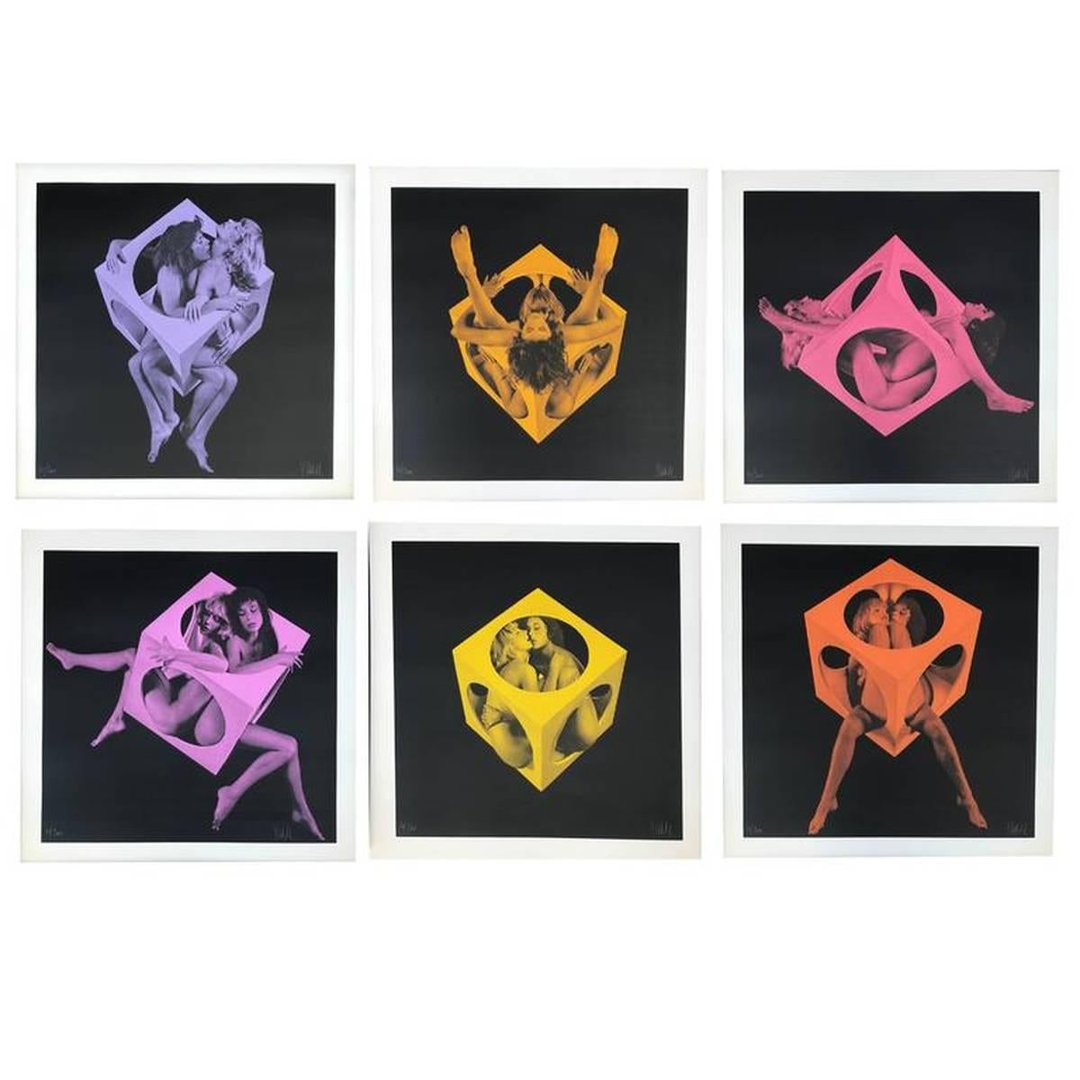 Yvaral (Jean-Pierre Vasarely) Figurative Print – Doppelseitige Serigraphien, nummeriert 10/200