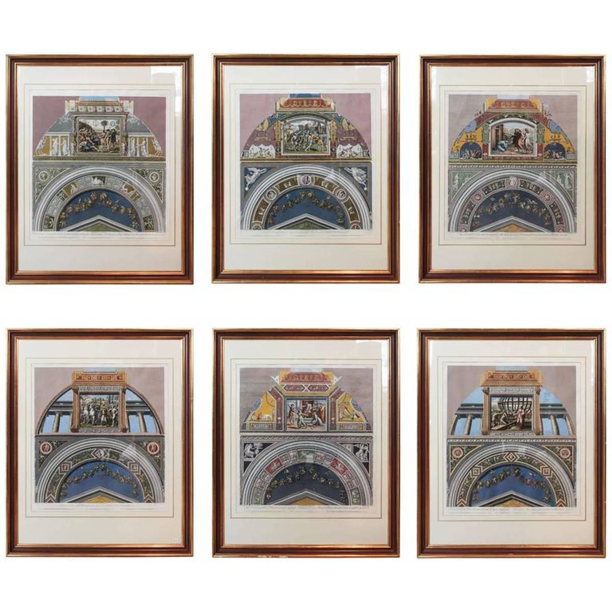 Giovanni Ottaviani Interior Print - Neoclassical Engravings of the Vatican Loggia, Thirteen Available