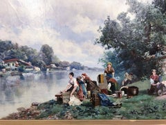 Washing Clothes in a Bucolic Landscape