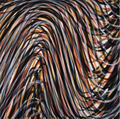 "Wavy Brushstrokes Superimposed #1 (color with white)", abstract, primary colors