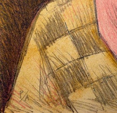 Raul Anguiano, Unica en los volcanes, lithograph P/A, 1988.