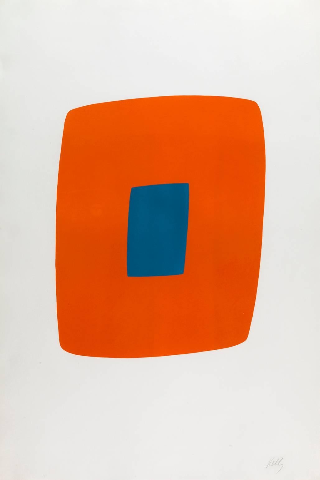 Ellsworth Kelly Abstract Print - Orange with Blue