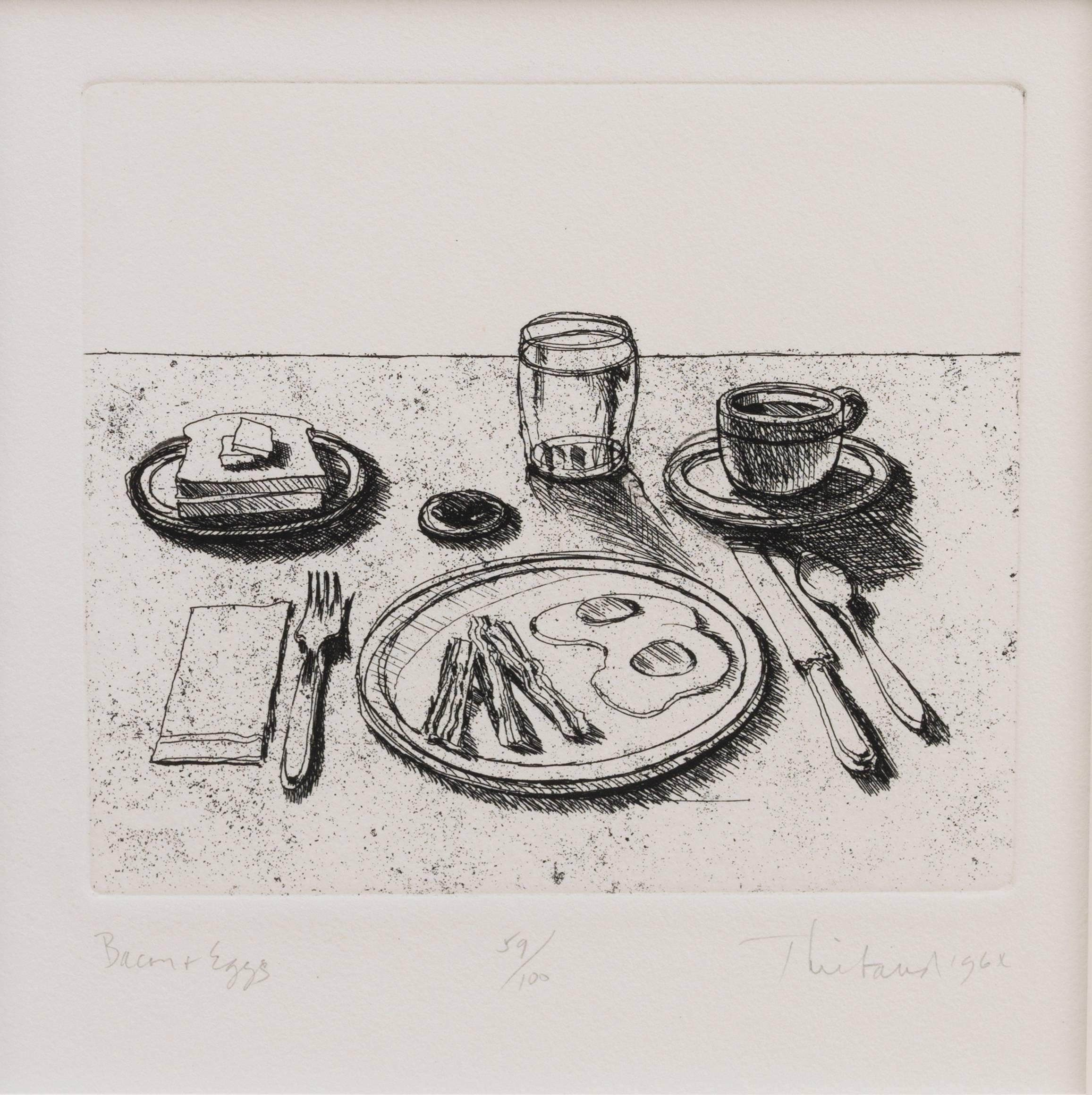 Wayne Thiebaud Still-Life Print - Bacon and Eggs