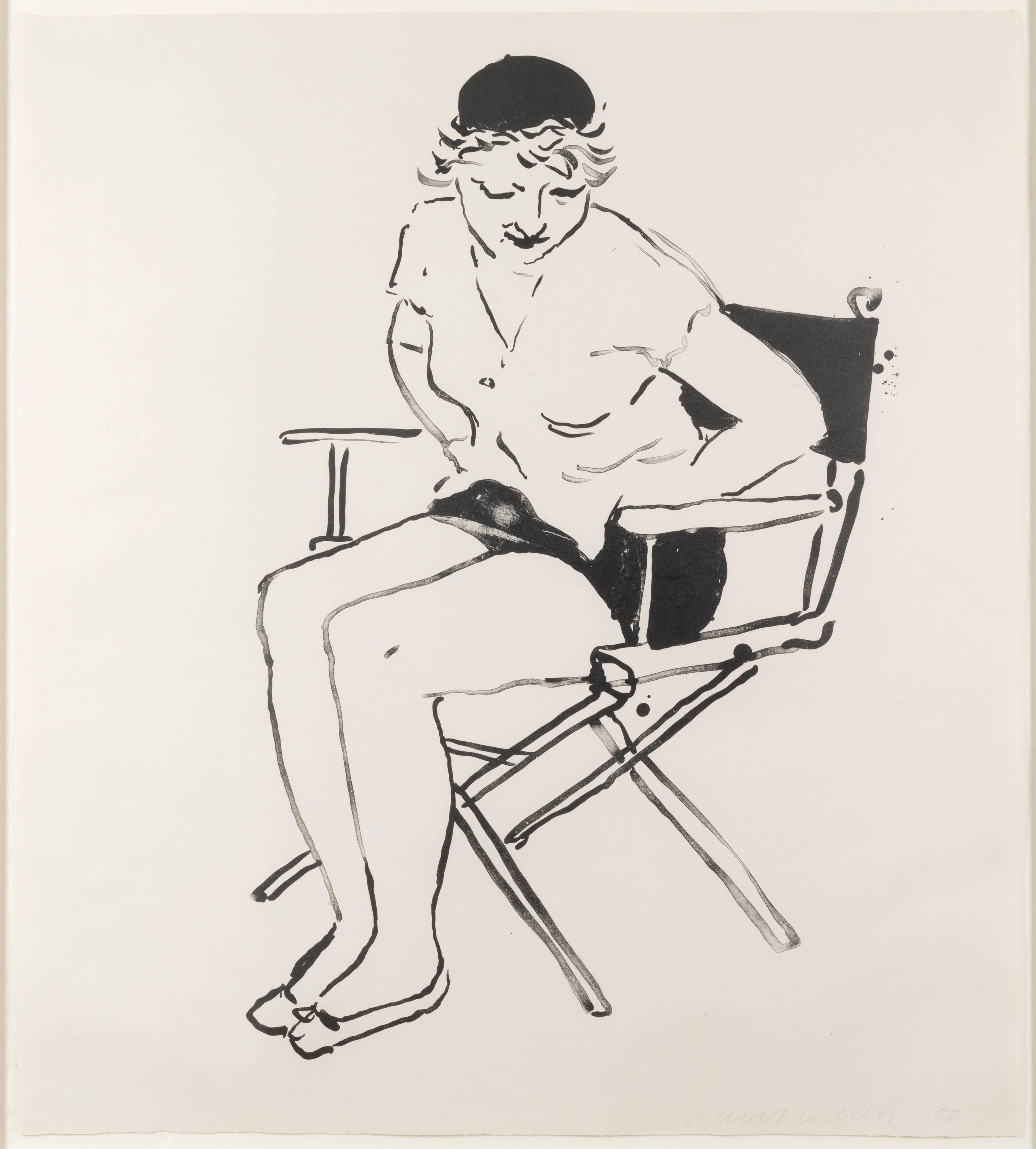 David Hockney Portrait Print - Celia in the Director's Chair