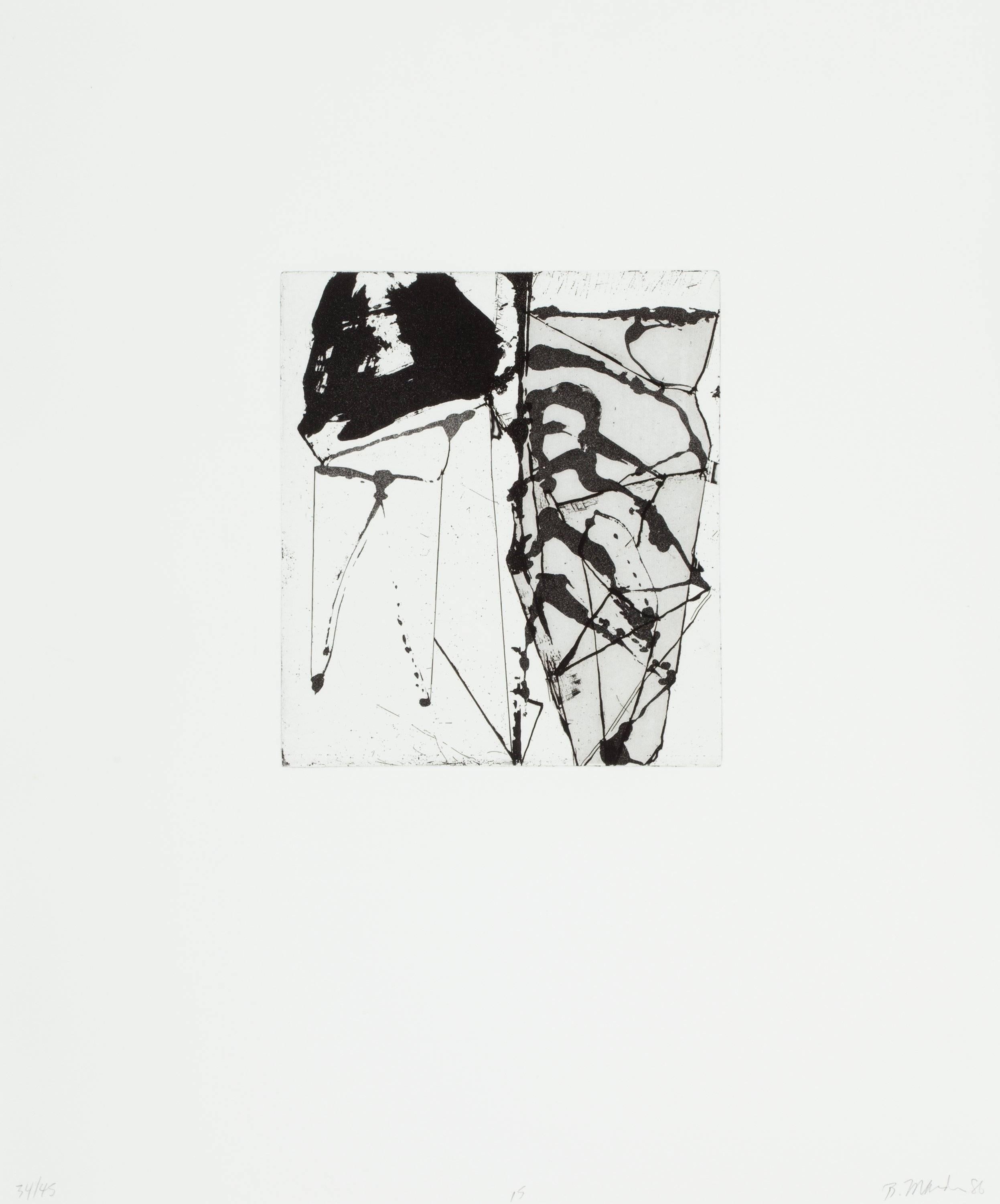 Brice Marden Abstract Print - Etchings to Rexroth, 15