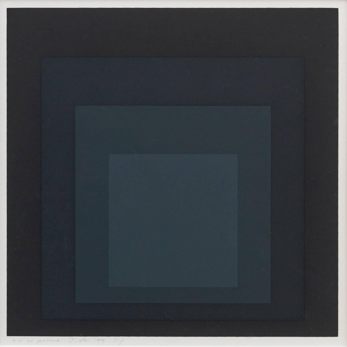Josef Albers Abstract Print – Gray Instrumentation I j