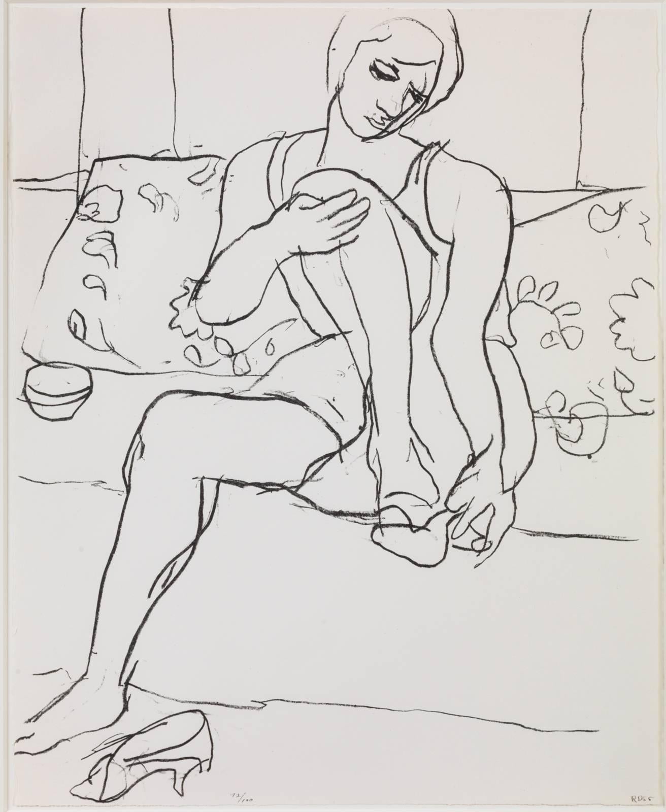 Richard Diebenkorn Figurative Print – Seated Woman on Sofa