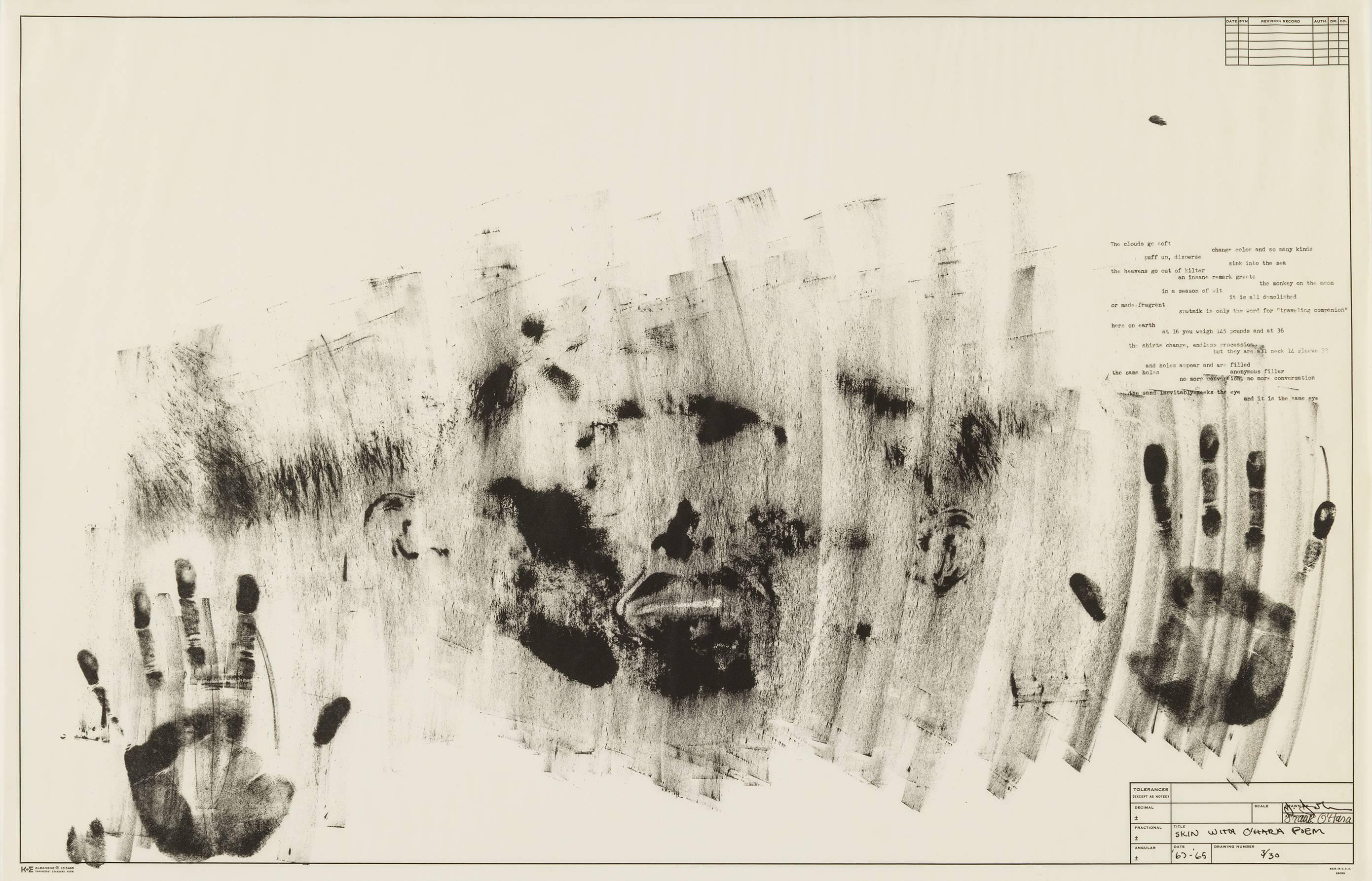 Jasper Johns Abstract Print - Skin with O'Hara Poem