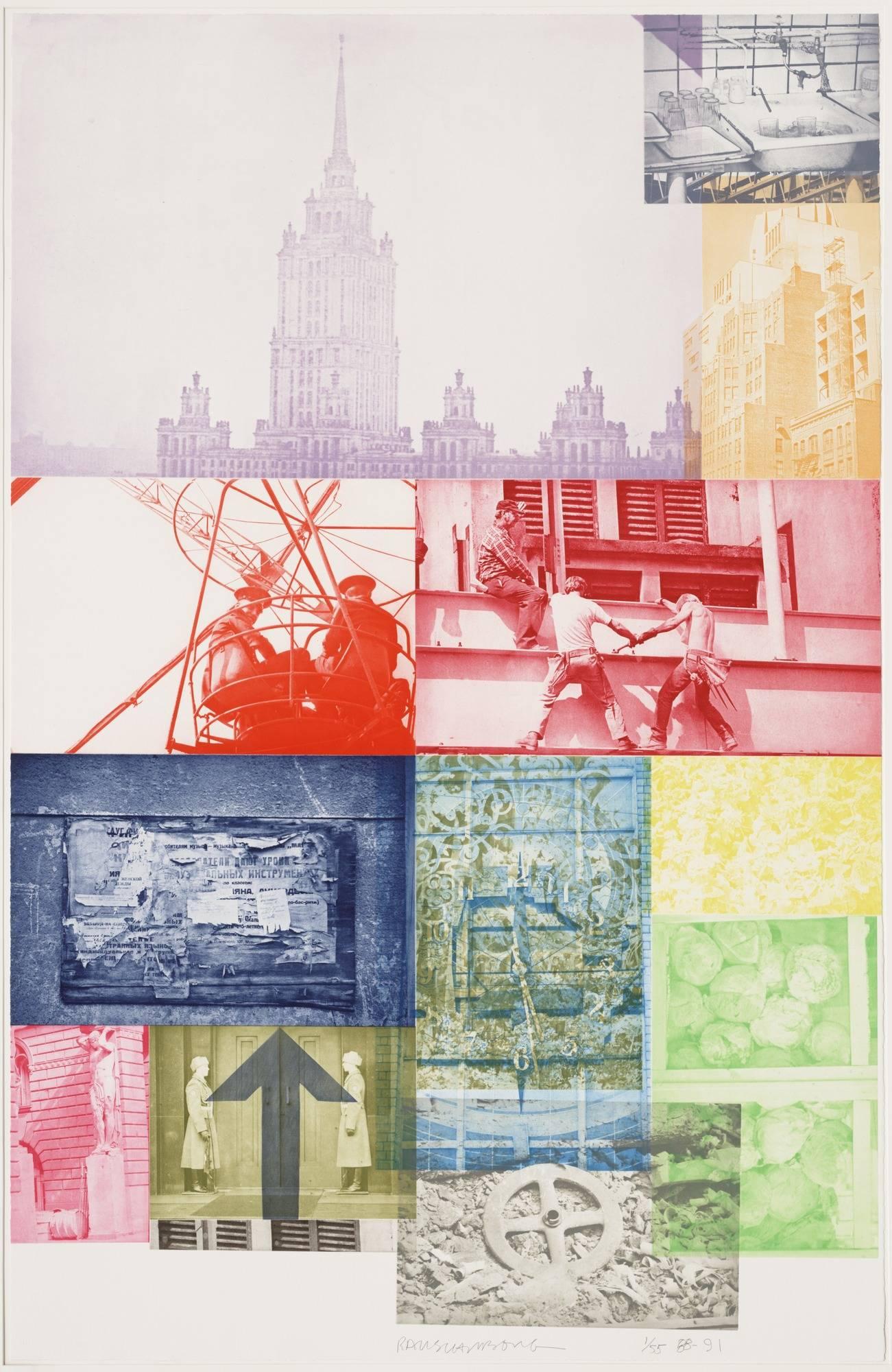 Robert Rauschenberg Abstract Print - Soviet American Array VII