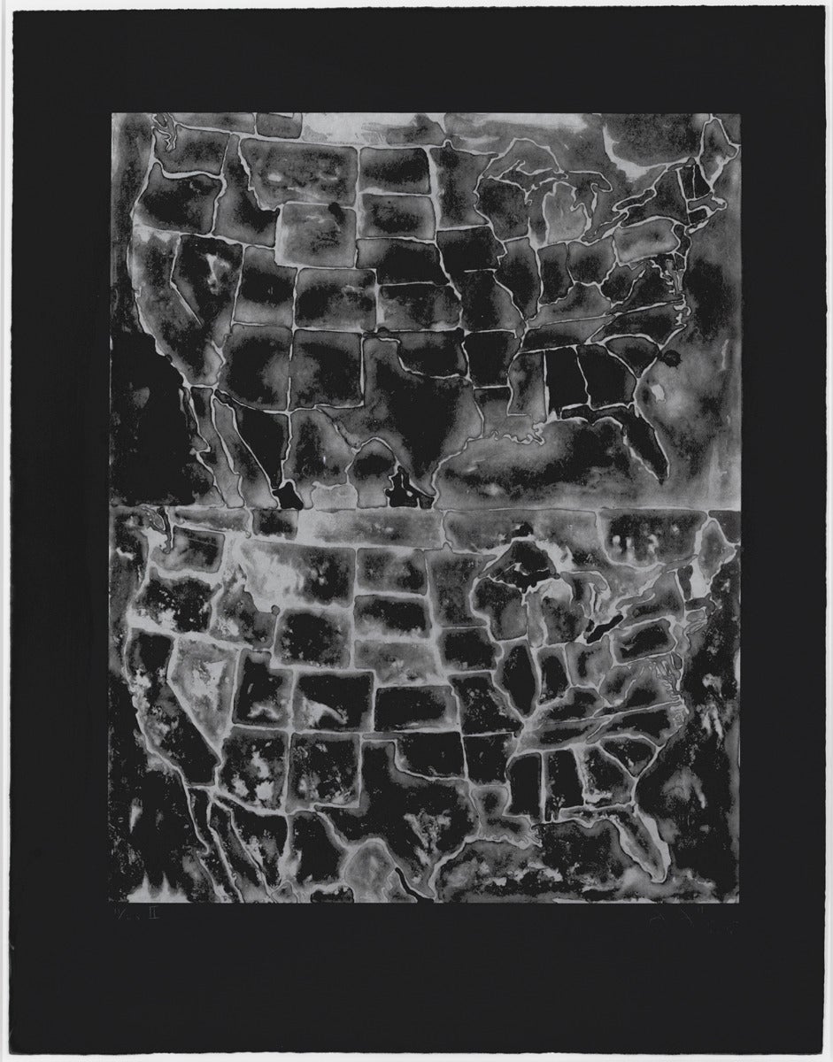 Jasper Johns Still-Life Print - Two Maps II