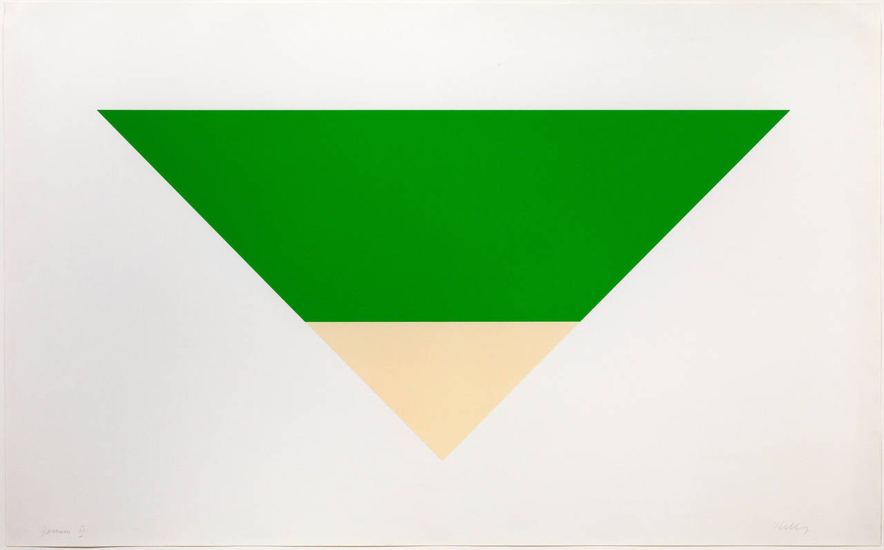 Ellsworth Kelly Abstract Print - Green/White