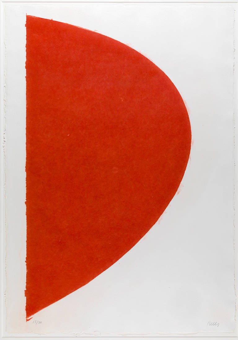 Ellsworth Kelly Abstract Print - Colored Paper Image IV (Red Curve)