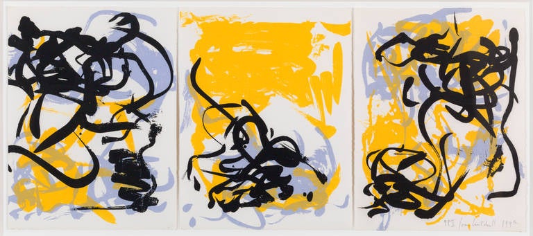 Joan Mitchell Abstract Print - Little Weeds I (triptych)