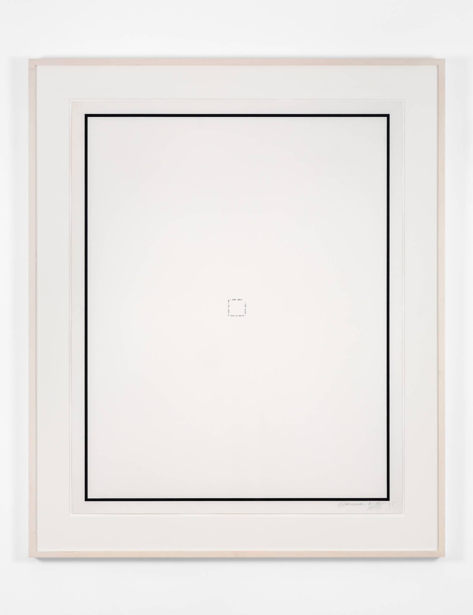 No Sweat - Print by Bruce Nauman