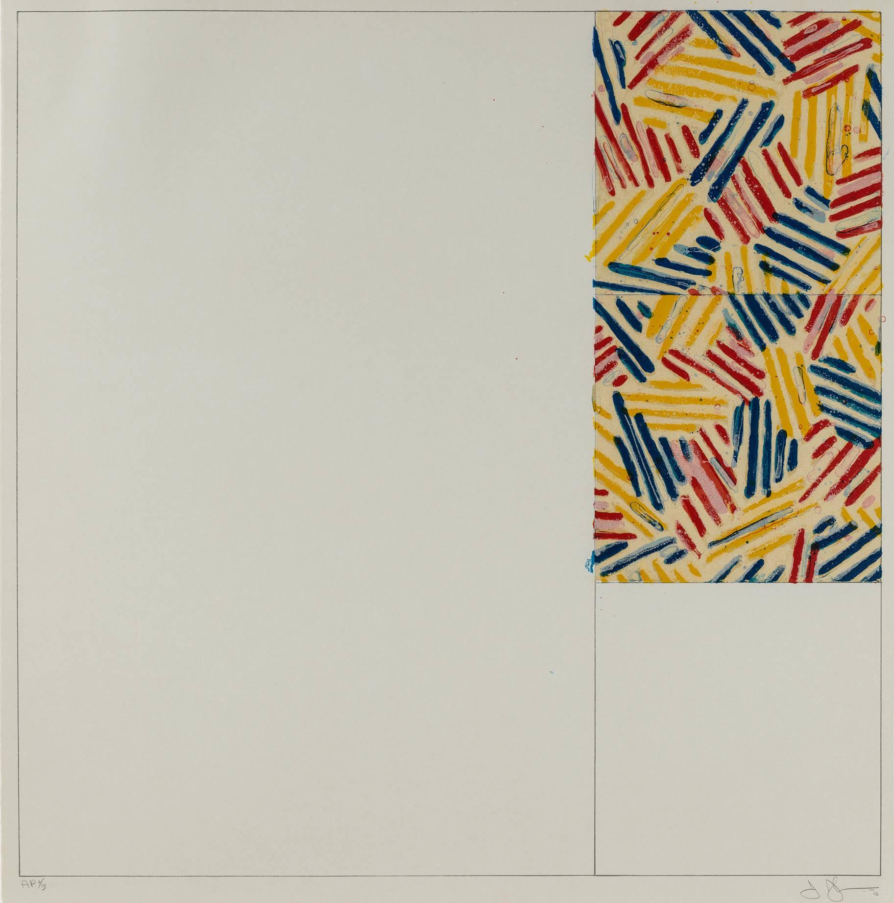 6 Lithographs (after Untitled 1975) - Beige Abstract Print by Jasper Johns