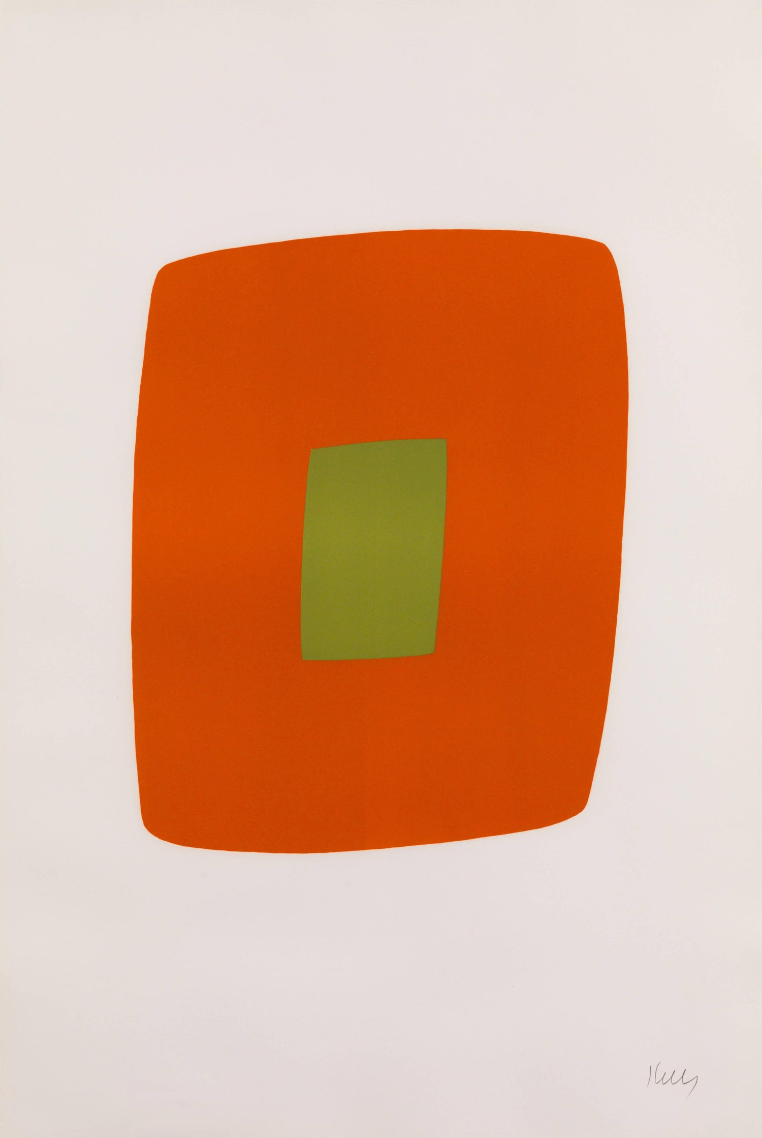 Red ELLSWORTH KELLY Orange et Vert 26" x 20" Lithograph 1964 Minimalism Green