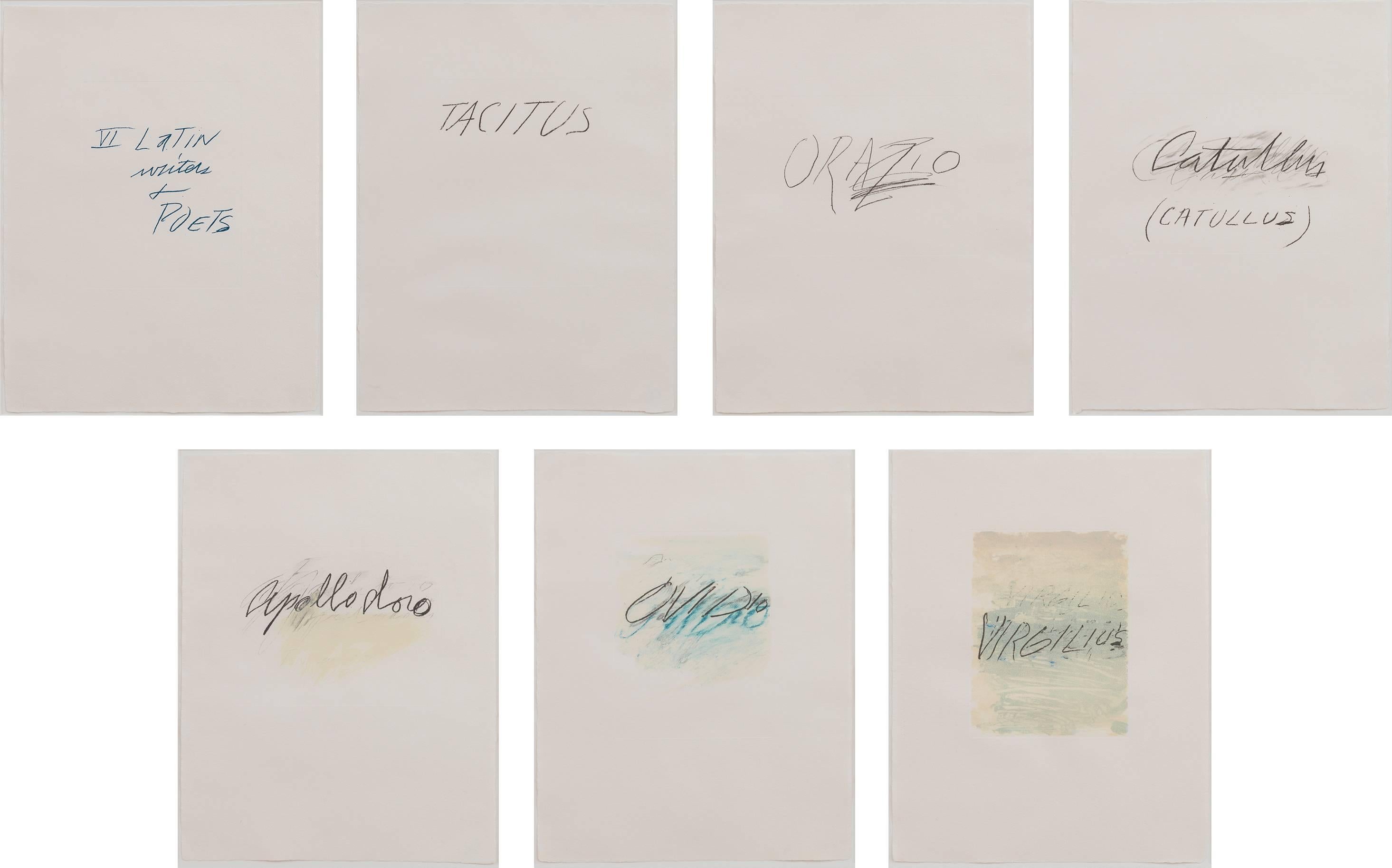 Six Latin Writers and Poets - Print by Cy Twombly