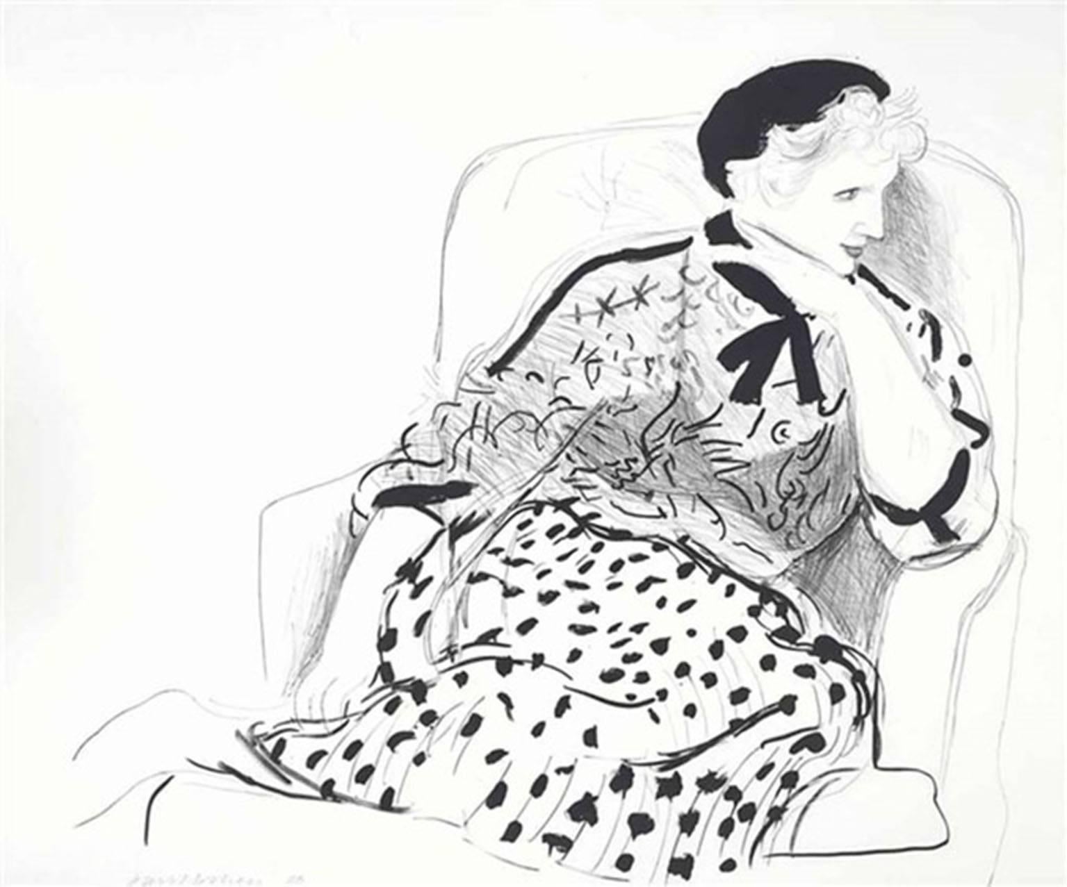 Celia in an Armchair - Print by David Hockney