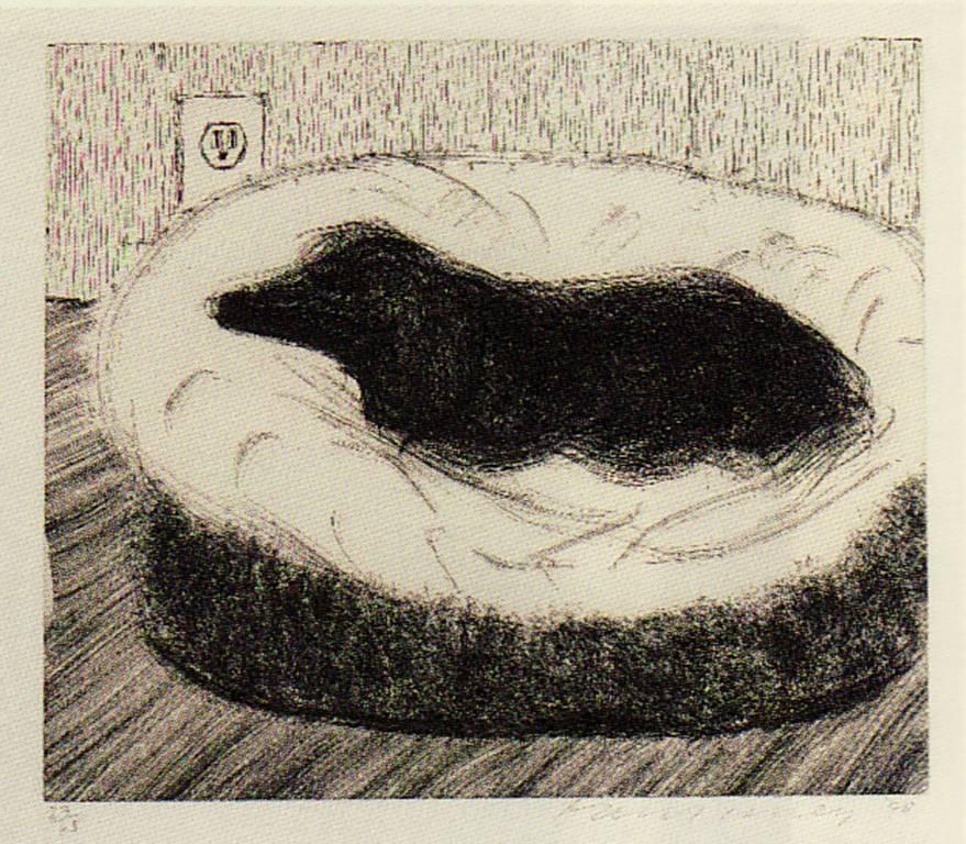 David Hockney Abstract Print - Dog Wall (1)