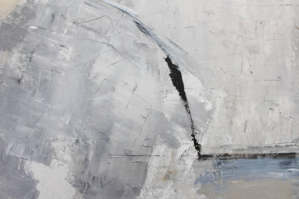 Die Gap-Schale (Grau), Abstract Painting, von Mauricio Sandoval 