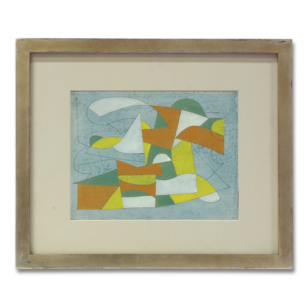 Untitled - Ochre, Yellow, Aqua, and White