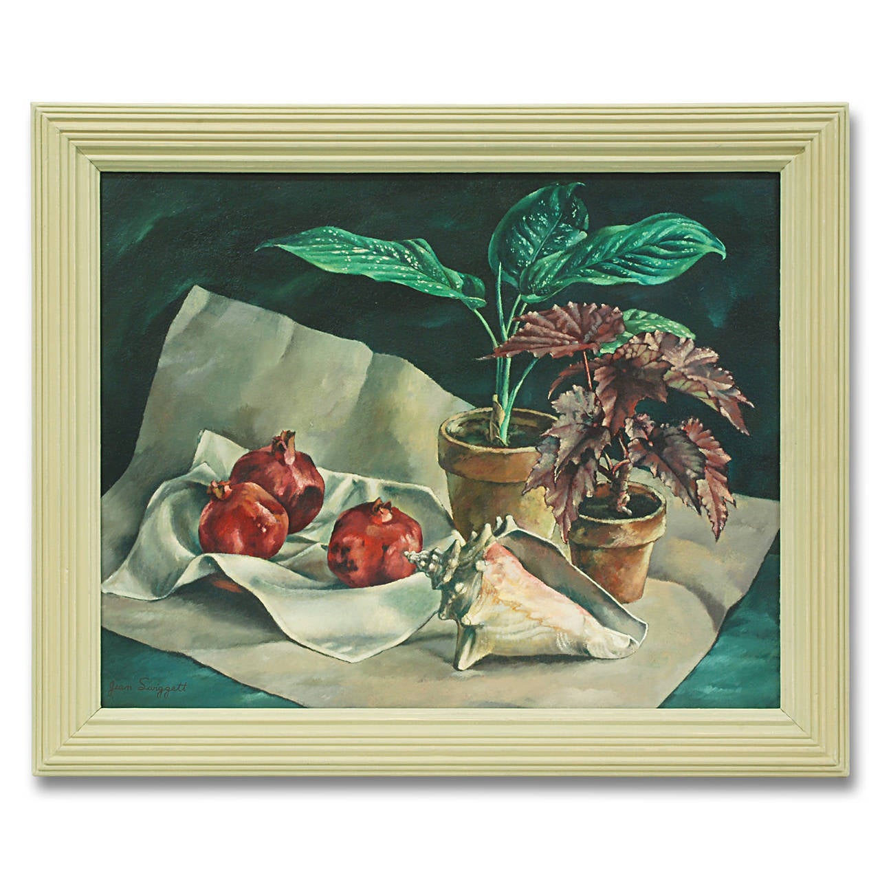 Pomegranate and Conch - Painting by Jean Swiggett