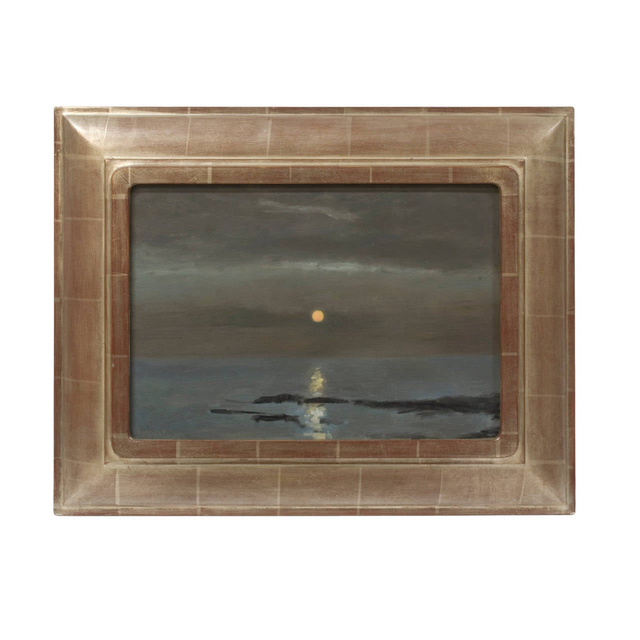 Moonrise York Harbor, Maine - Painting by Lockwood De Forest