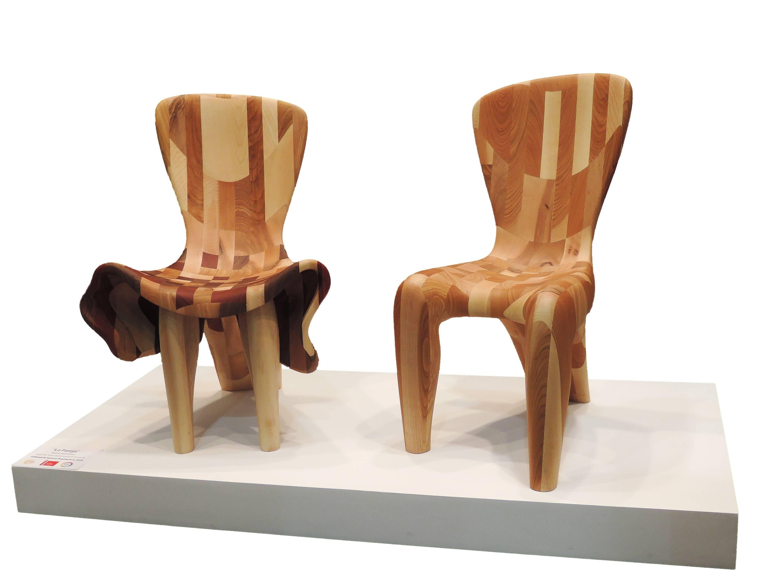 Beatriz Gerenstein Abstract Sculpture - The Chairs in Love. Chairs Sculpture shown in 15Venice Architecture Biennale
