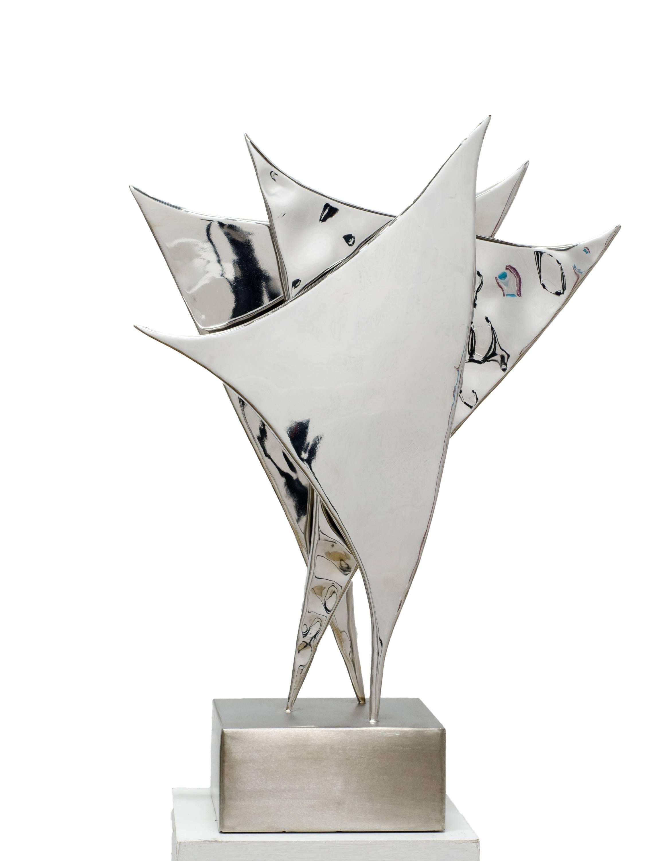 The Spark - Gray Abstract Sculpture by Beatriz Gerenstein