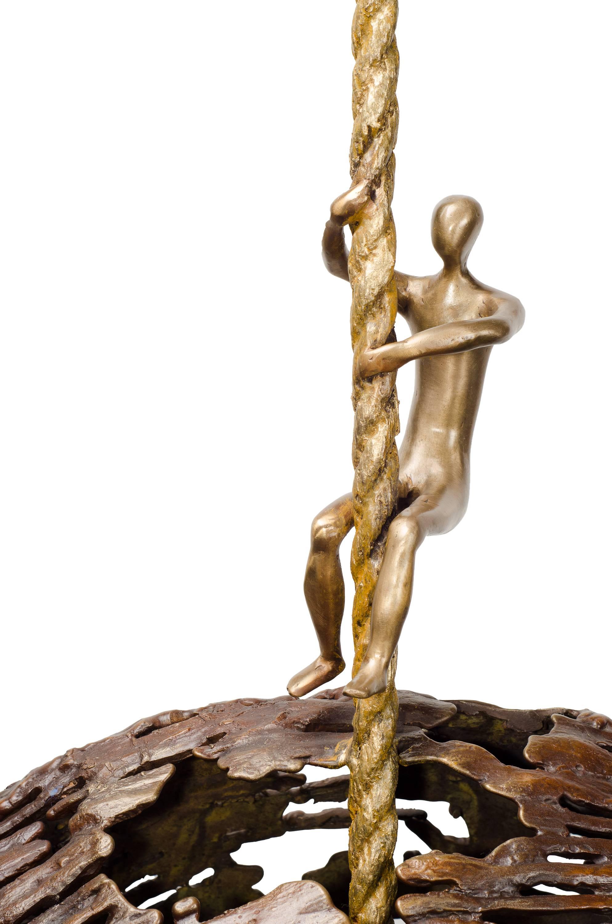 Looking for an Answer - Gold Abstract Sculpture by Beatriz Gerenstein