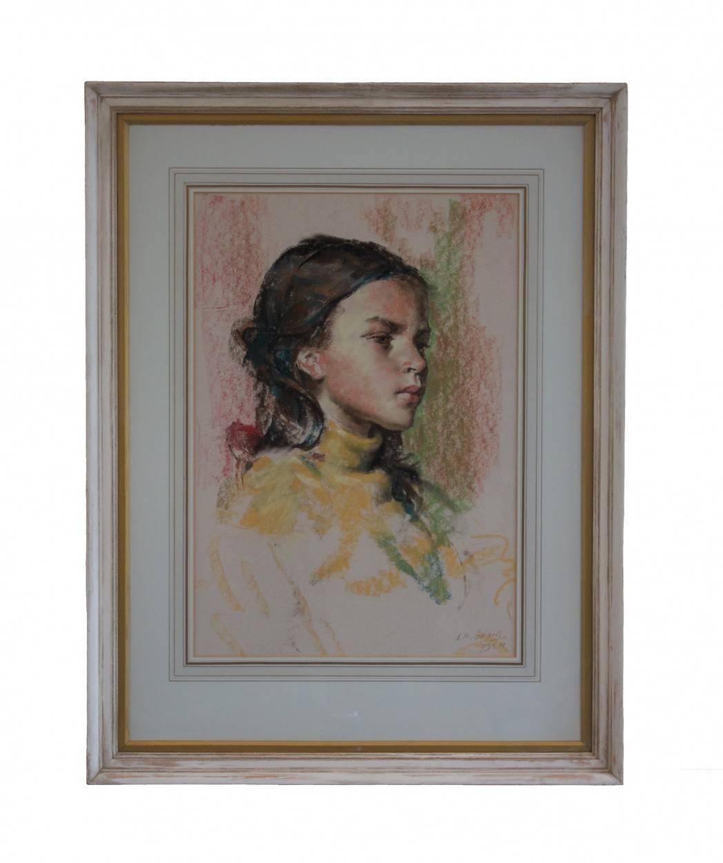 Mid 20th Century Pair of Pastel Drawings by James Arden Grant For Sale 6