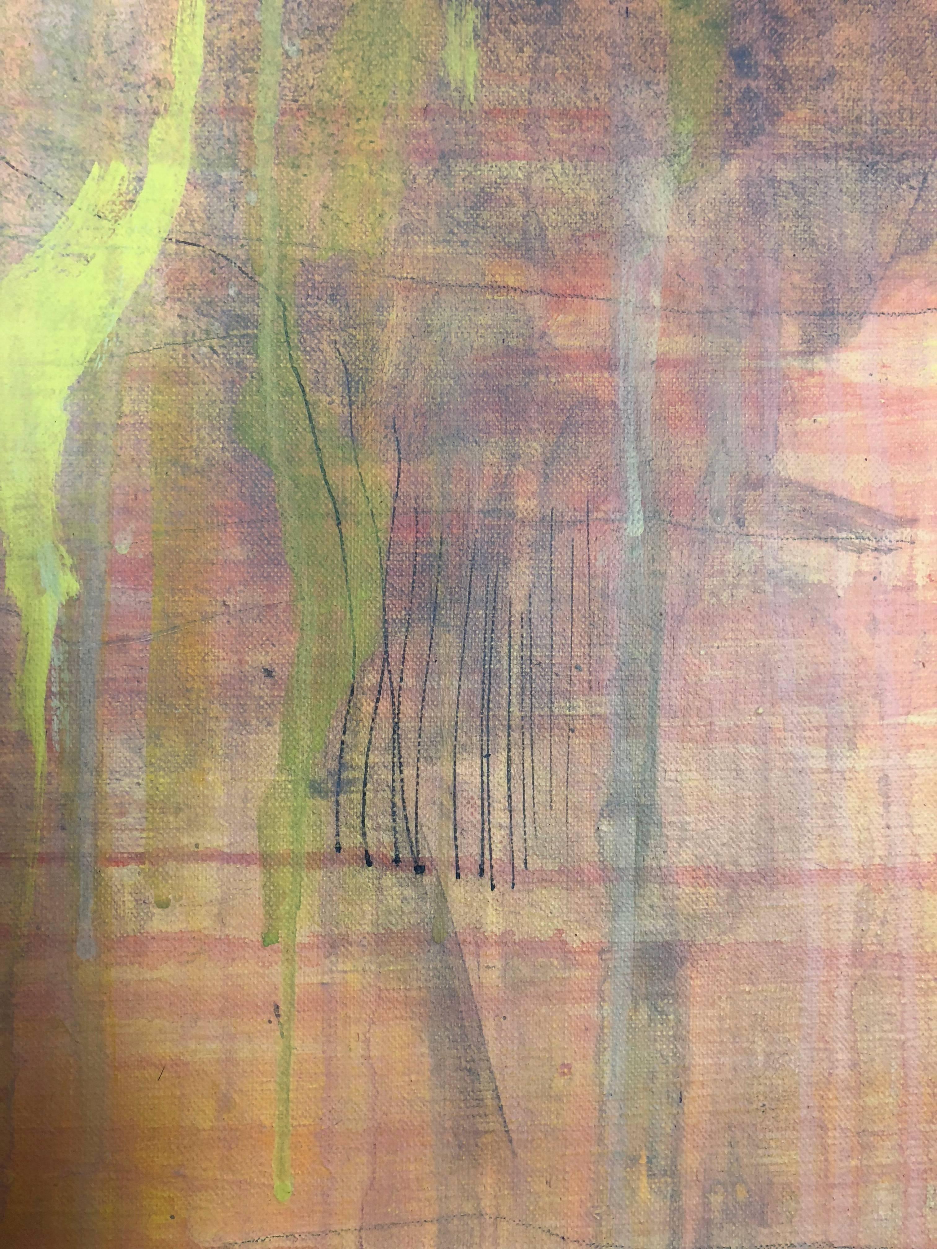 Emerging - Beige Abstract Painting by Jana Emburey