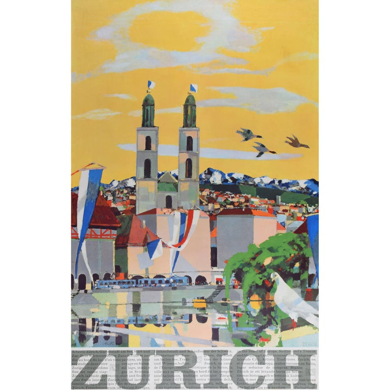 Max Hunziker Max Hunziker Zurich Original Vintage Travel Poster