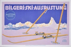 Original Vintage Poster Bilgeri Ski Carl Kunst c. 1910 Skiing Matterhorn Bregenz