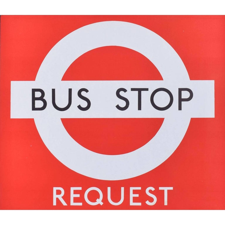 Unknown Interior Print - London Transport Bus Stop Original Vintage Poster c. 1970 