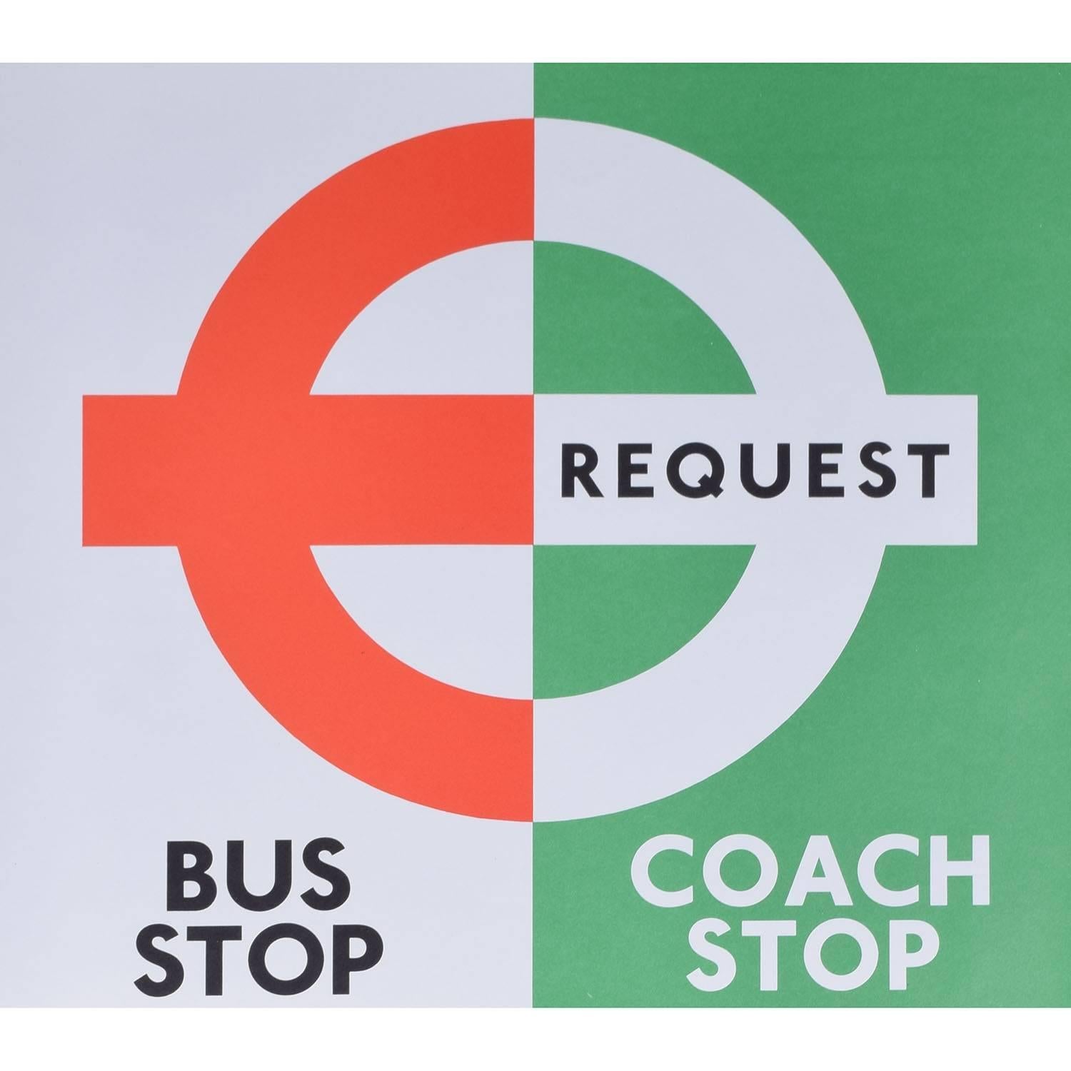 Hans Schleger Zero Interior Print - Hans Schleger 'Zero' London Transport Coach Stop/Bus Stop Original Poster