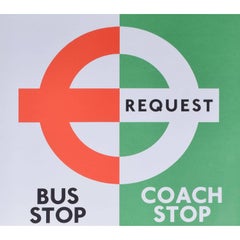 Vintage Hans Schleger 'Zero' London Transport Coach Stop/Bus Stop Original Poster