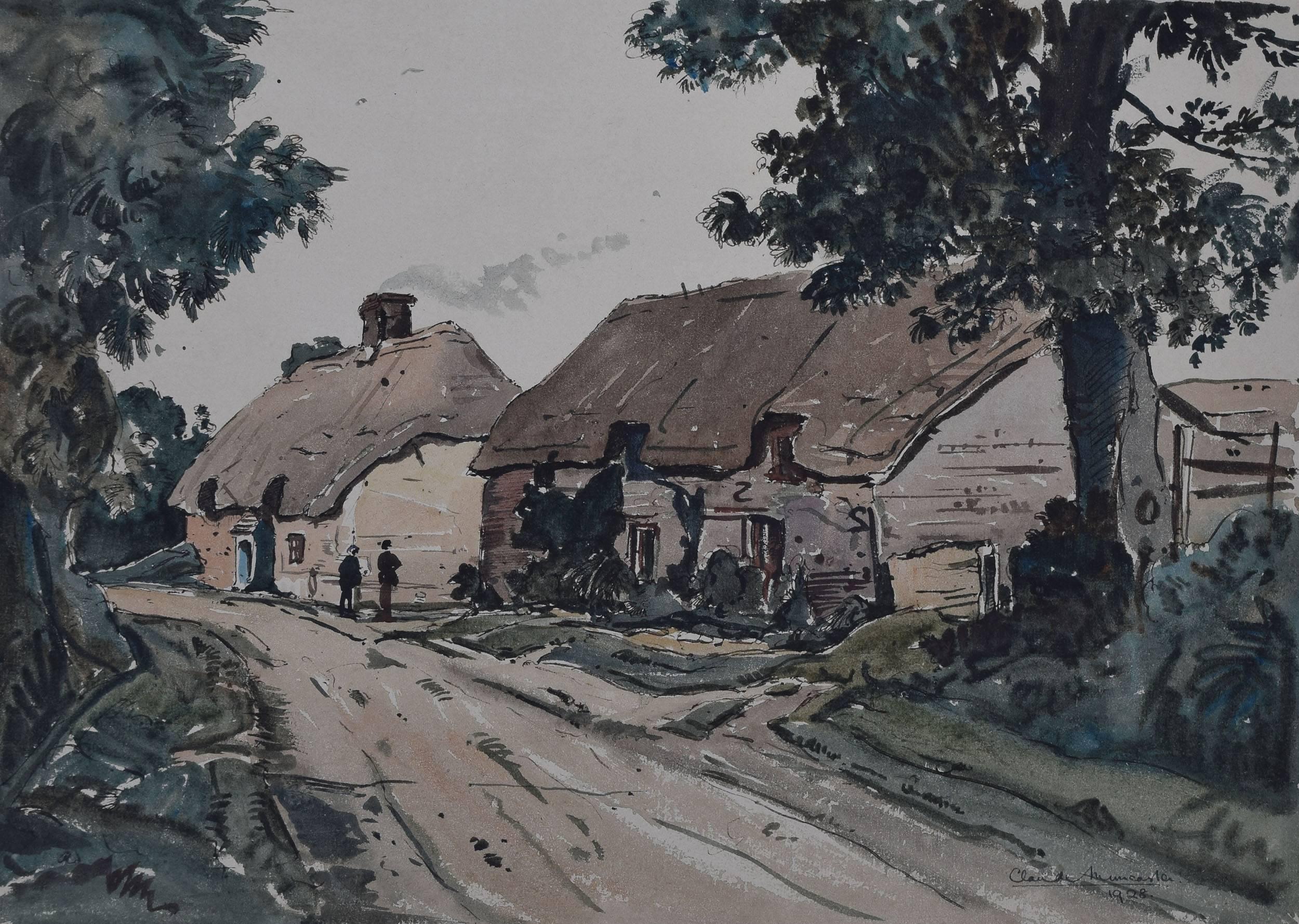 We acquired a series of paintings from Claude Muncaster's studio. To find more scroll down to "More from this Seller" and below it click on "See all from this seller." 

Claude Muncaster (1903-1974)
Dorset Cottages