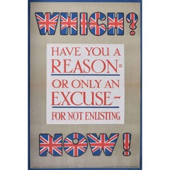 Haben Sie einen Grund für die Nicht-Anmeldung? Britisches Recruitment-Poster aus dem Ersten Weltkrieg