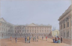 Peckwater Quad, Christ Church, Oxford watercolour by George Pyne
