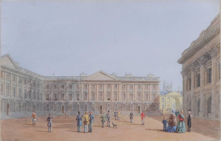 George Pyne - Peckwater Quad, Christ Church, Oxford watercolour by ...